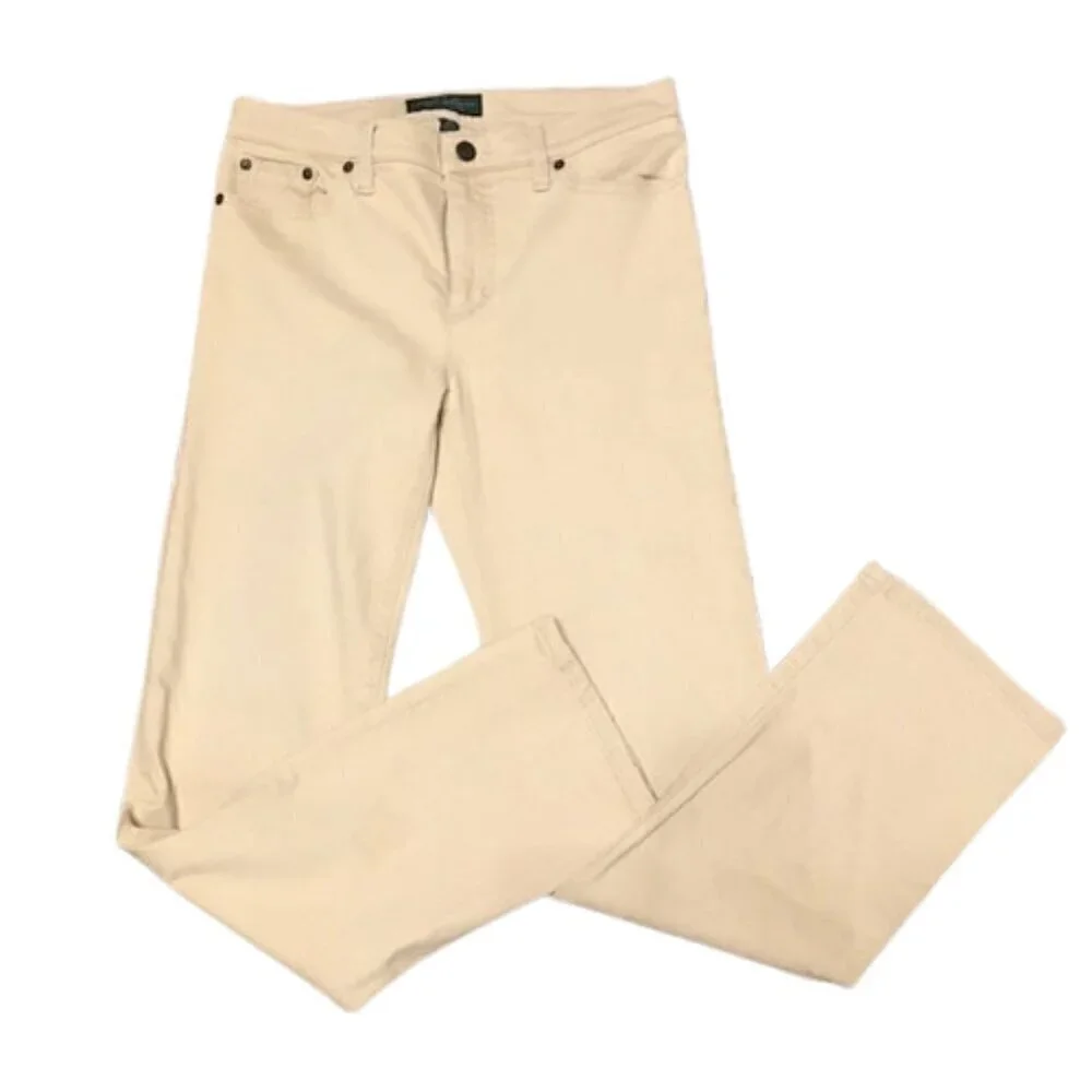 LRL Lauren Jeans Co. Women's Classic Ankle Jeans Beige Size 6 Petite - Picture 4 of 10